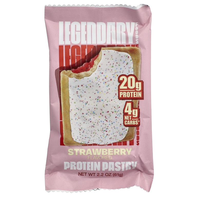 Legendary Foods, протеиновое пирожное, клубника, 10 шт. по 61 г (2,2 унции)