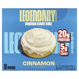 Legendary Foods, протеиновая булочка, корица, 8 шт. по 63 г (2,2 унции)