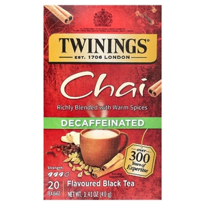 Twinings, ароматизированный черный чай, чай, без кофеина, 20 чайных пакетиков, 40 г (1,41 унции)
