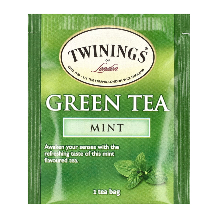 Twinings, Ароматизированный зеленый чай, мята, 20 чайных пакетиков, 40 г (1,41 унции) (Товар снят с продажи) 
