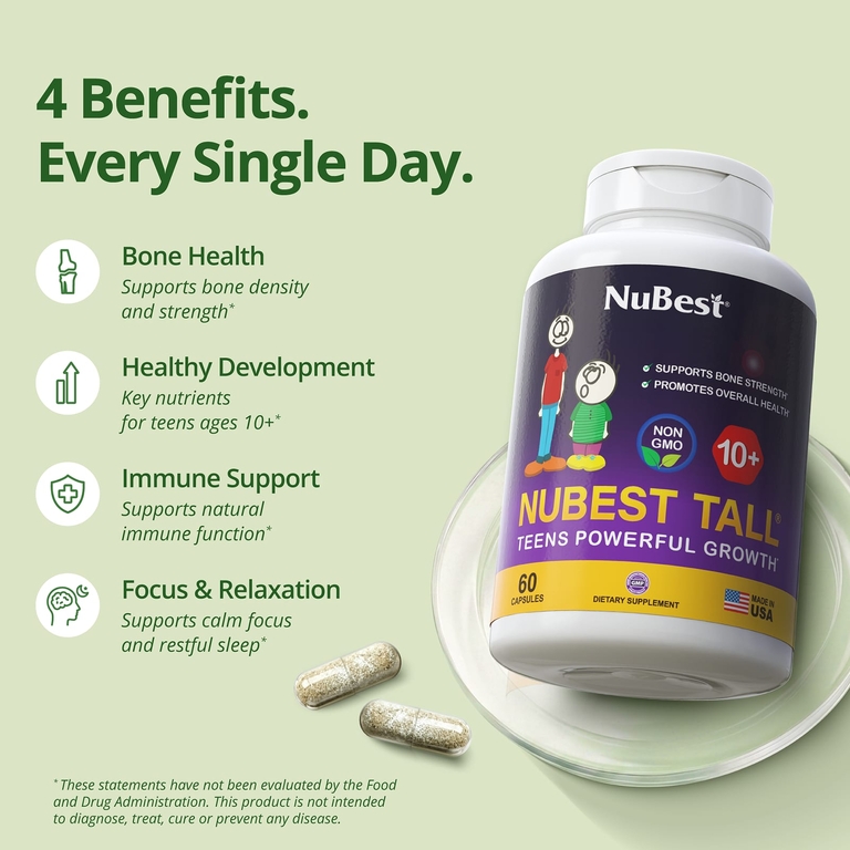 NuBest, Tall®, эффективная добавка для роста подростков, от 10 лет, 60 капсул