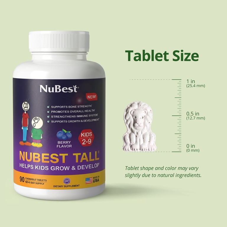 NuBest, Tall®, добавка для детей от 2 до 9 лет, с ягодным вкусом, 90 жевательных таблеток