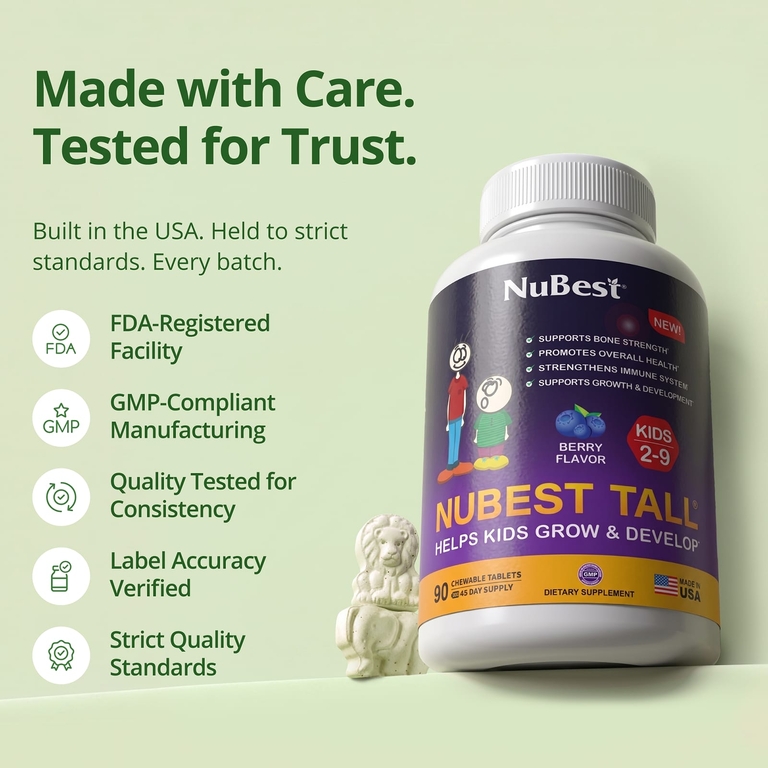 NuBest, Tall®, добавка для детей от 2 до 9 лет, с ягодным вкусом, 90 жевательных таблеток