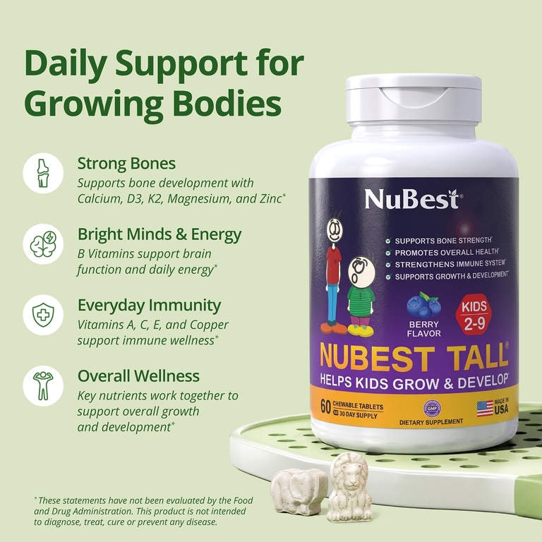 NuBest, Tall®, для детей от 2 до 9 лет, ягодный, 60 жевательных таблеток