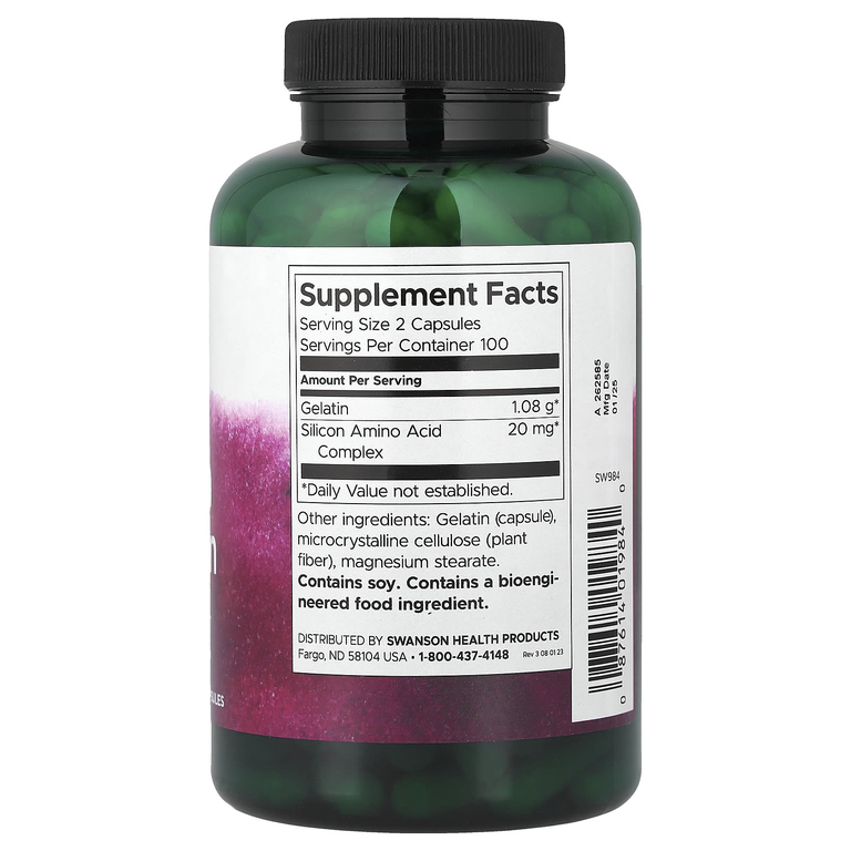 Swanson Vitamins, Желатин и кремний, 200 капсул
