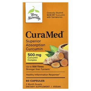 Terry Naturally, CuraMed, куркумин с улучшенным усвоением, 500 мг, 60 капсул
