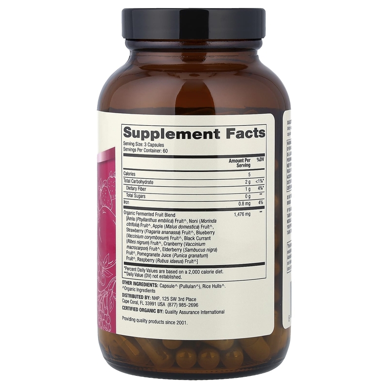 Dr. Mercola, органические ферментированные фрукты, 180 капсул