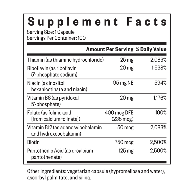 Seeking Health, комплекс витаминов группы B без метила, 100 капсул
