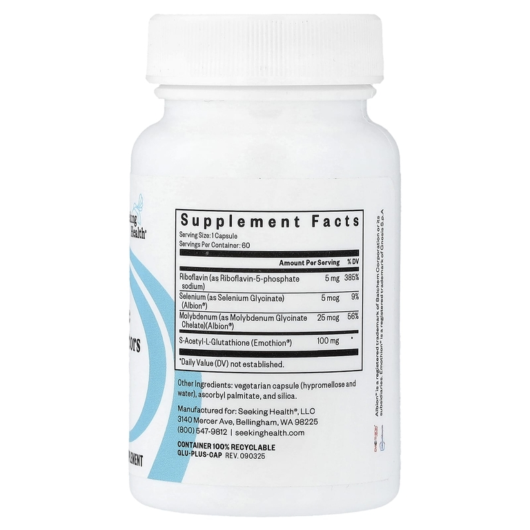 Seeking Health, глутатион с кофакторами, 60 капсул