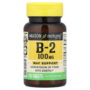 Mason Natural, Витамин B2, 100 мг, 100 таблеток