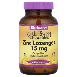 Bluebonnet Nutrition, жевательные таблетки с цинком, апельсин, 60 пастилок