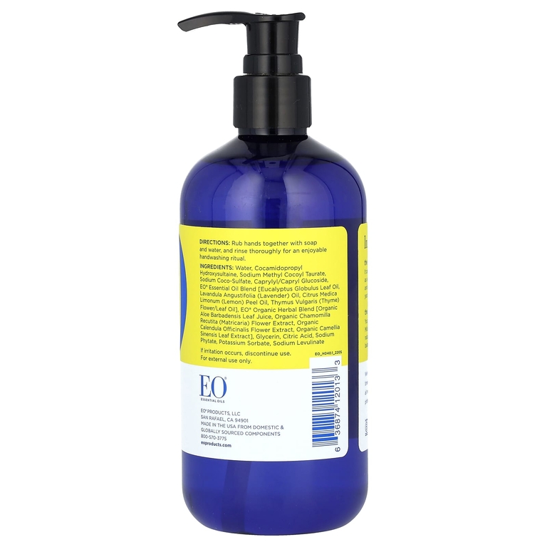 EO Products, мыло для рук, с бодрящим лимоном и эвкалиптом, 355 мл (12 жидк. унций) (Товар снят с продажи) 