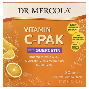 Dr. Mercola, витамин C-PAK с кверцетином, натуральный апельсиновый вкус, 30 пакетиков по 5,12 г (0,18 унции)