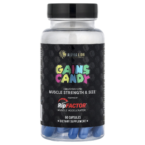 ALPHA LION, Gains Candy, RipFactor®, 60 капсул (325 мг в 1 капсуле)