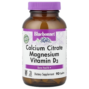 Bluebonnet Nutrition, Цитрат кальция, магний и витамин D3, 90 капсул