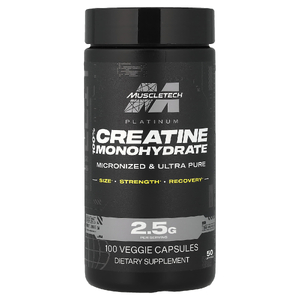 MuscleTech, Platinum, 100% моногидрат креатина, 100 растительных капсул (1,25 г в 1 капсуле)