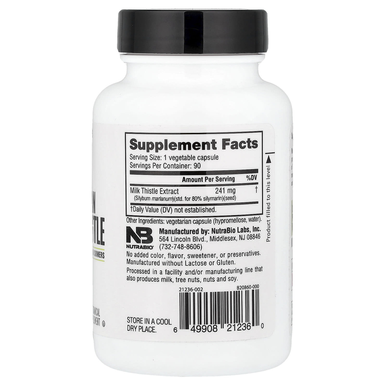 NutraBio, Расторопша (расторопша), 90 капсул (241 мг на капсулу) (Товар снят с продажи) 
