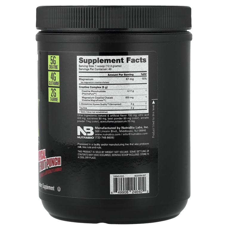 NutraBio, CGT MAX™, пунш из тропических фруктов, 491 г (1,1 фунта)