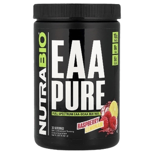 NutraBio, EAA Pure, малиновый лимонад, 421 г (0,93 фунта) (Товар снят с продажи) 