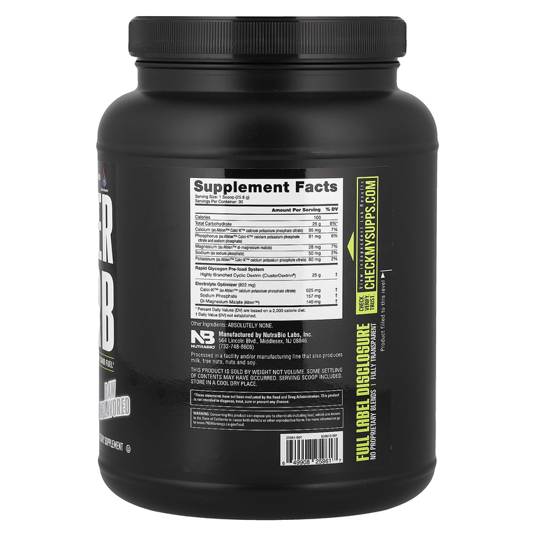 NutraBio, Super Carb, сырые без добавок, 775 г (1,7 фунта)