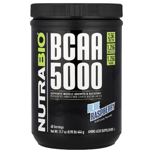 NutraBio, BCAA 5000, голубая малина, 444 г (0,98 фунта) (Товар снят с продажи) 