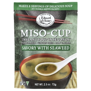 Edward & Sons, Мисо быстрого приготовления, пикантный с водорослями, 4 конверта, 72 г (2,5 унции)