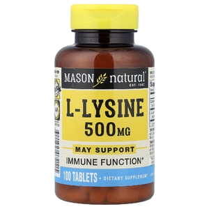 Mason Natural, L-лизин, 100 таблеток