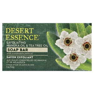Desert Essence, отшелушивающее мыло с маслом мануки и маслом чайного дерева, 142 г (5 унций)