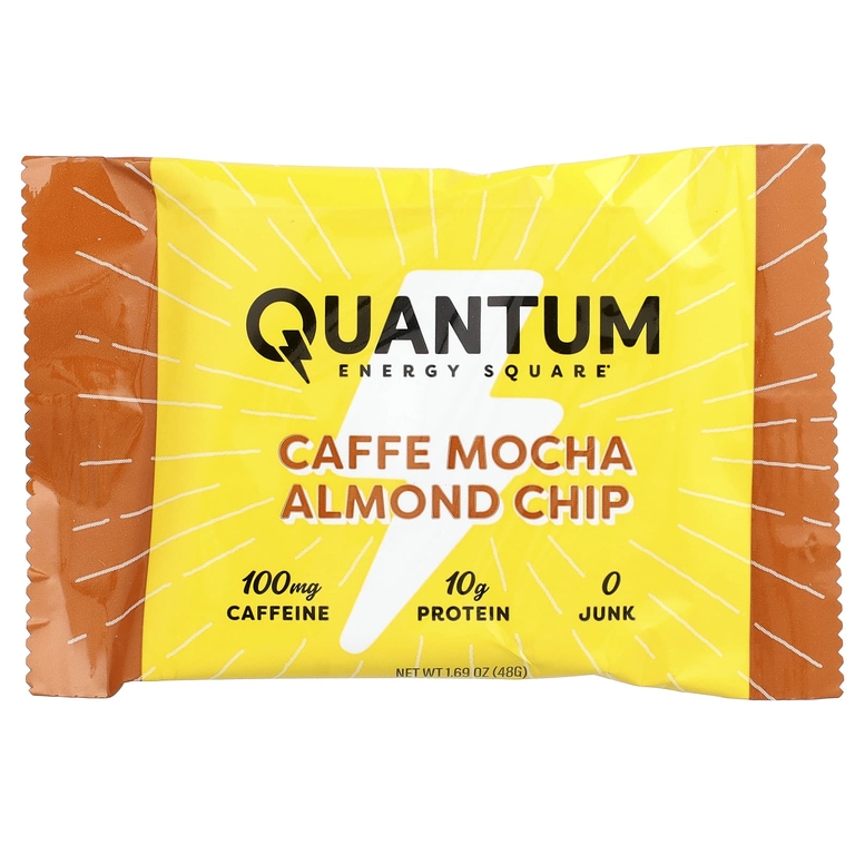 Quantum Energy Square, протеиновый батончик с кофеином, кофе мокко с миндальной крошкой, 8 батончиков по 48 г (1,69 унции)