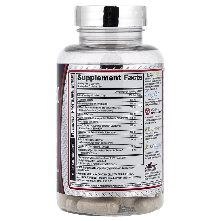 SteelFit, Shredred Steel®, добавка для снижения веса, 90 капсул