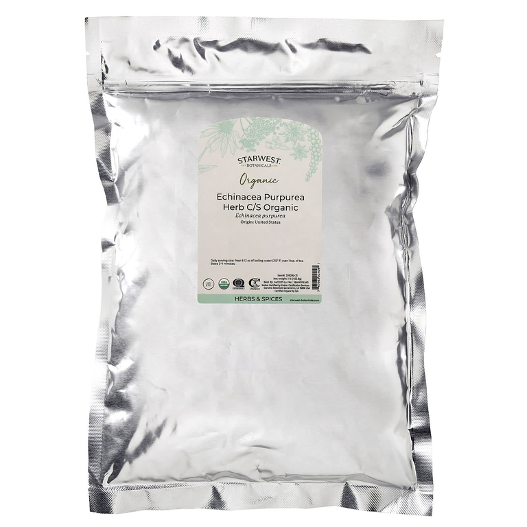 Starwest Botanicals, органическая эхинацея пурпурная (Echinacea purpurea), измельченная и просеянная, 453,6 г (1 фунт)