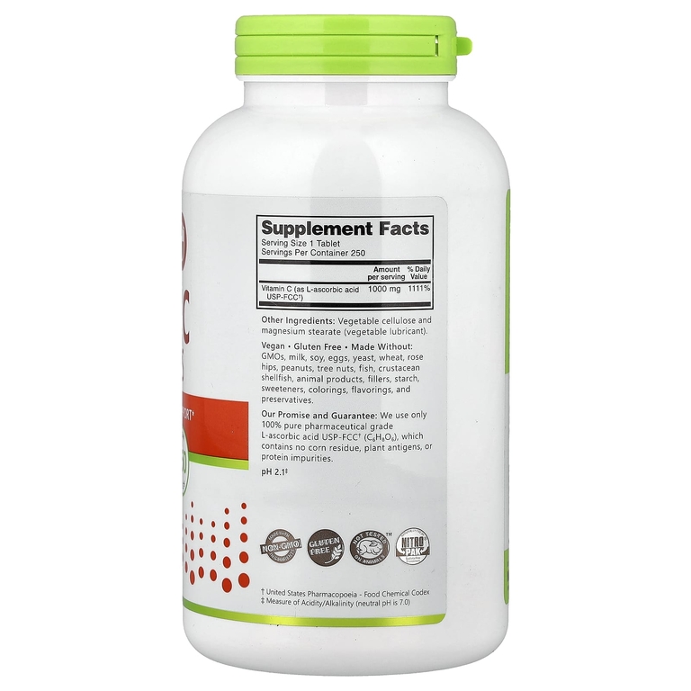 NutriBiotic, Immunity, витамин C, 1000 мг, 250 веганских таблеток