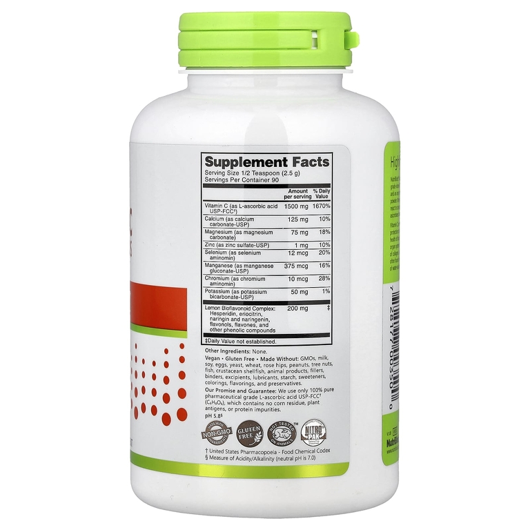 NutriBiotic, Immunity, Ascorbate Bio-C, витамин C с биофлавоноидами и минералами в порошке, 227 г (8 унций)