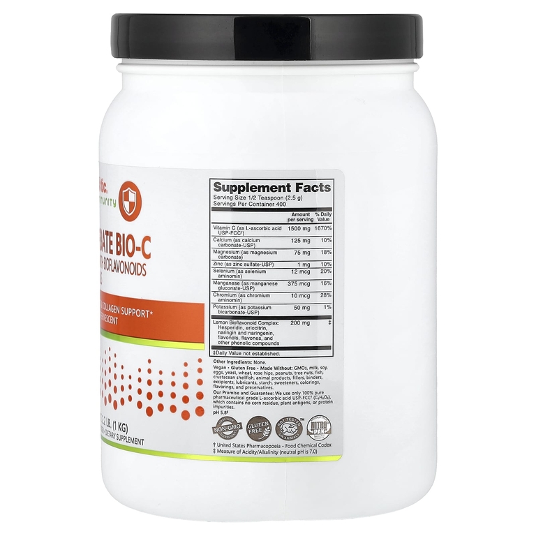 NutriBiotic, Immunity, аскорбат Bio-C, витамин C с биофлавоноидами и минералами, 1 кг (2,2 фунта)