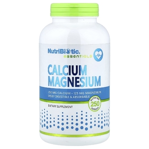 NutriBiotic, Essentials, кальций и магний, 250 капсул