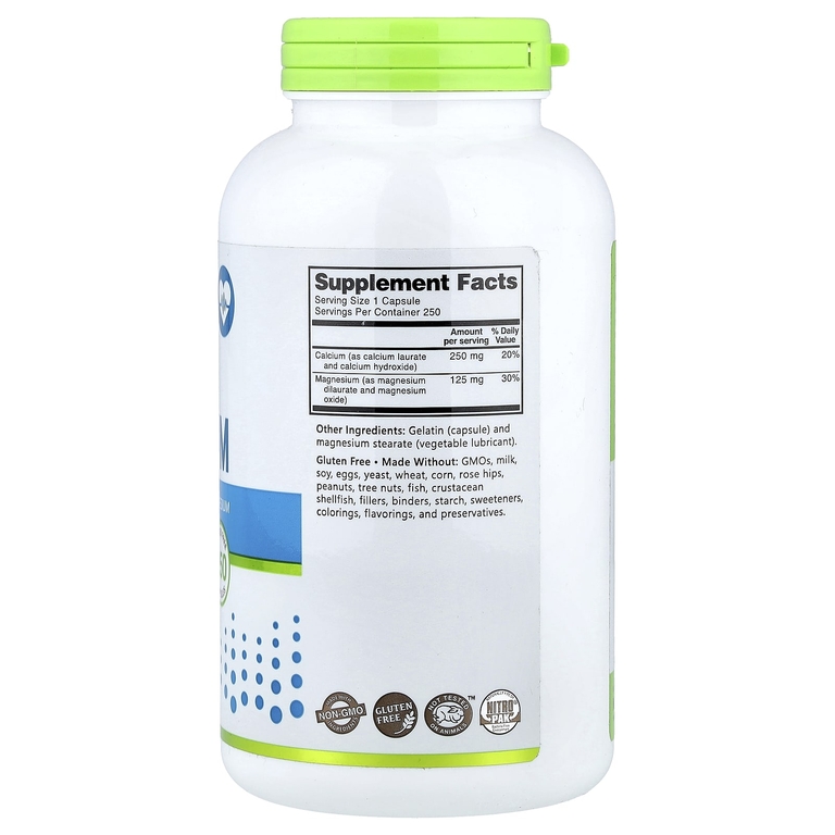 NutriBiotic, Essentials, кальций и магний, 250 капсул