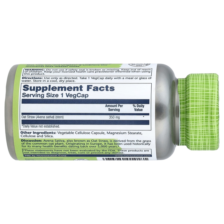 Solaray, True Herbs, овсянка (Avena sativa), 350 мг, 100 растительных капсул