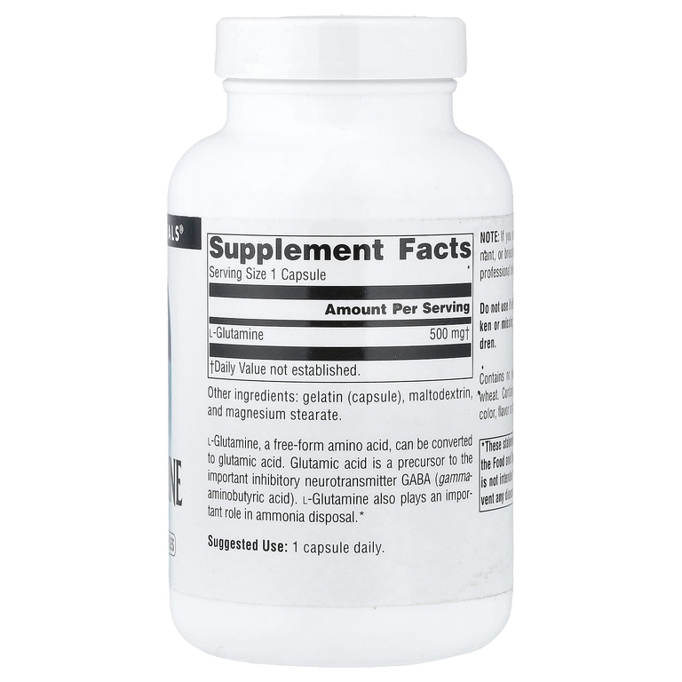 Source Naturals, L-глутамин, 500 мг, 100 капсул