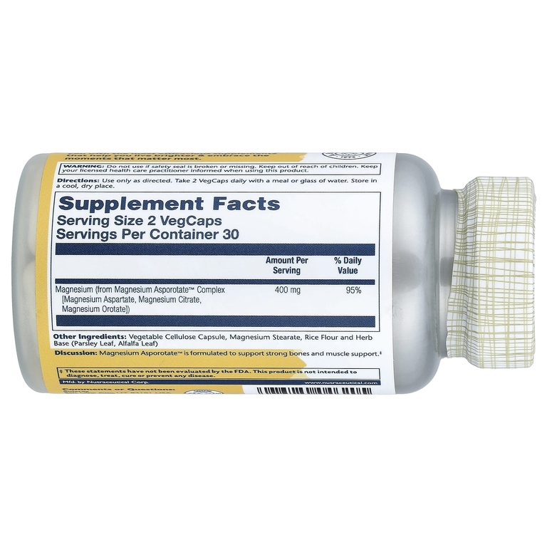Solaray, Magnesium Asporotate™, 60 растительных капсул (200 мг в 1 капсуле)
