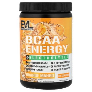 EVLution Nutrition, BCAA Energy® + электролиты, апельсин и манго, 333 г