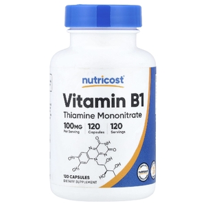 Nutricost, витамин B1, 100 мг, 120 капсул