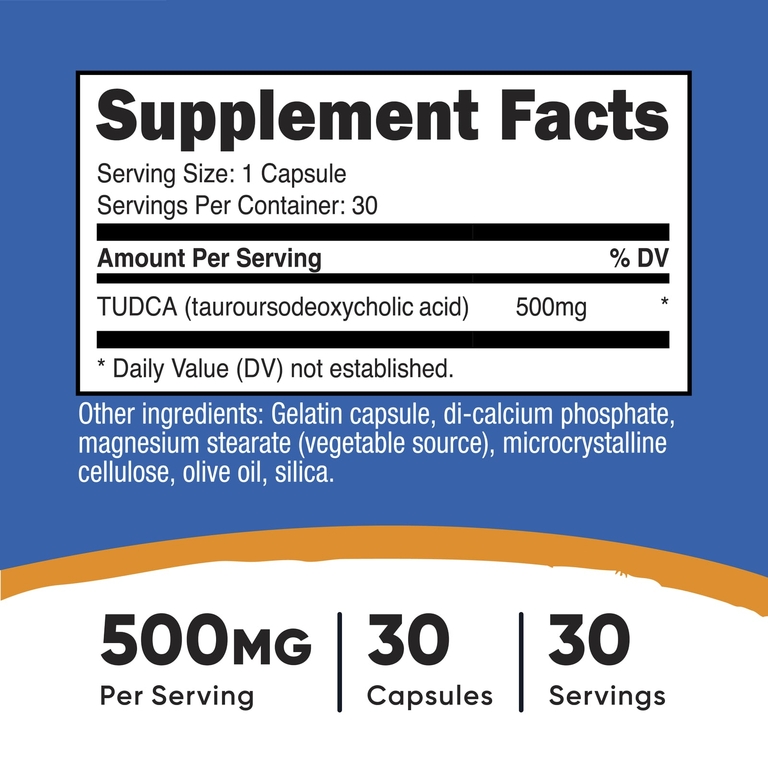 Nutricost, TUDCA, 500 мг, 30 капсул