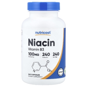 Nutricost, Ниацин, 100 мг, 240 капсул