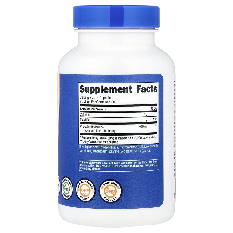 Nutricost, фосфатидилсерин, 120 капсул (100 мг в 1 капсуле)