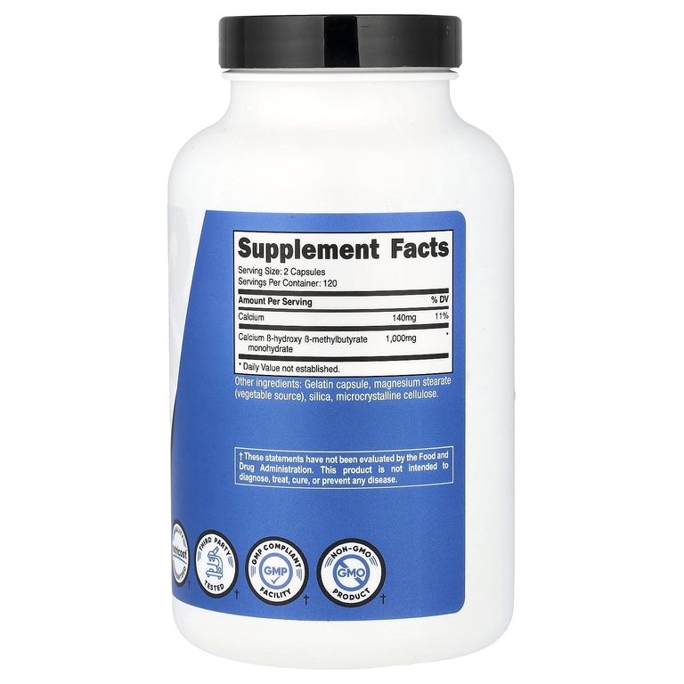 Nutricost, HMB, B-гидрокси-B-метилбутират, 240 капсул (500 мг в 1 капсуле)