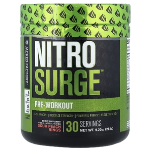 Jacked Factory, Nitro Surge™, предтренировочный комплекс, со вкусом кислого персика, 261 г (9,2 унции) (Товар снят с продажи) 
