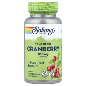 Solaray, True Herbs, клюква, 100 растительных капсул (425 мг на капсулу)