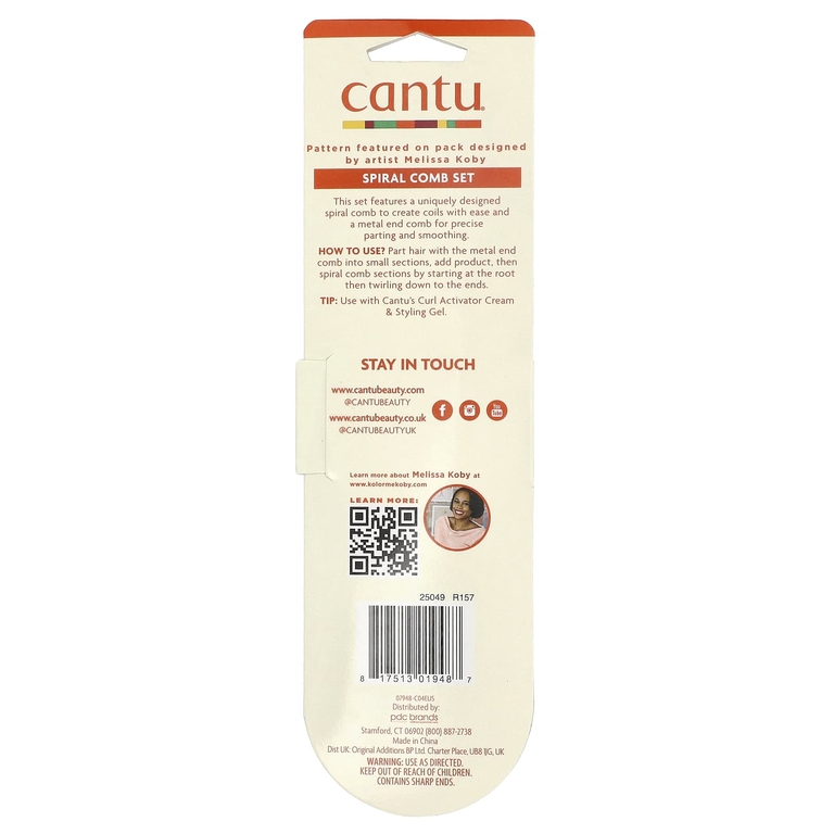 Cantu, Part & Twist, набор спиральных расчесок, 2 шт. (Товар снят с продажи) 