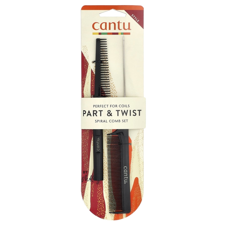 Cantu, Part & Twist, набор спиральных расчесок, 2 шт. (Товар снят с продажи) 