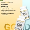 California Gold Nutrition, витамины D3 и К2 в форме MK-7, 180 растительных капсул